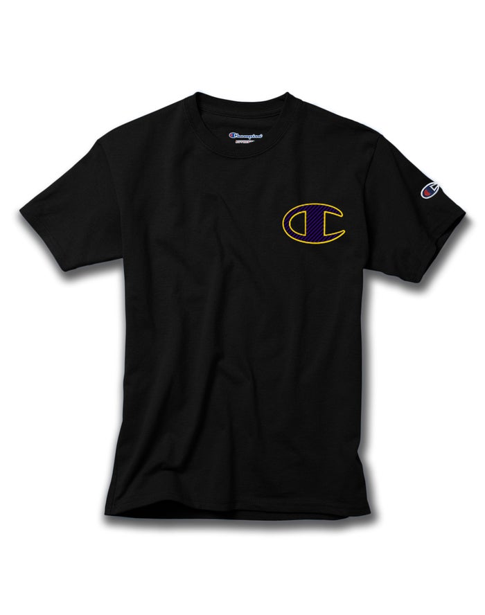 Champion Boys T-Shirt NZ - Cotton C Logo Stroke Black ( 0153-YQRZB )